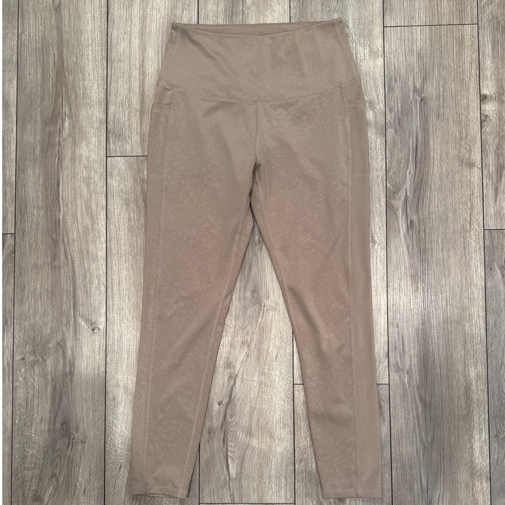 LegEnd Taupe Animal Print High Waist Pocket Leggings Women's Size L
